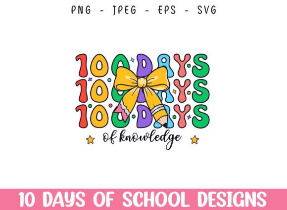 100 Days of Knowledge School Life Kids Graphics & Crafts