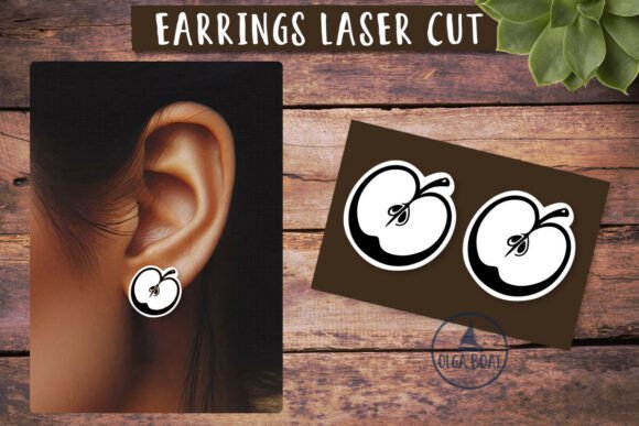 Apple Summer Earrings Svg: Graphics for Crafts
