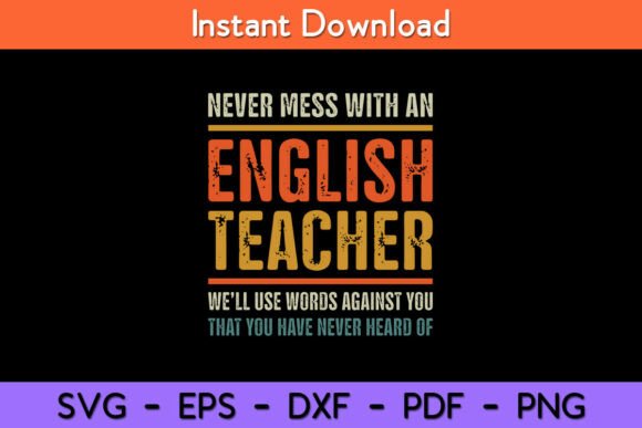 English Teacher Funny Graphics for Crafts