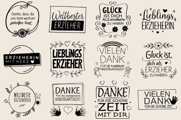 German Kindergarten Teacher Plotter File: Crafts & Graphics