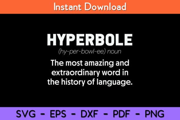 Hyperbole Funny Definition Graphics for Crafts
