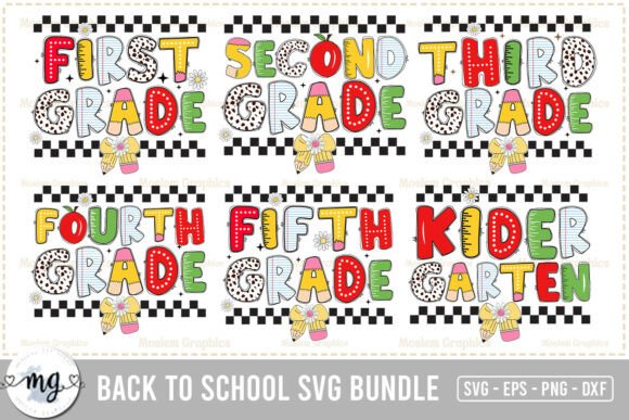 Reviewing the First Grade, Kindergarten SVG Bundle
