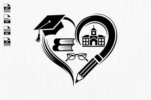 Teacher Heart Svg, Teacher Love Graphics for Crafts